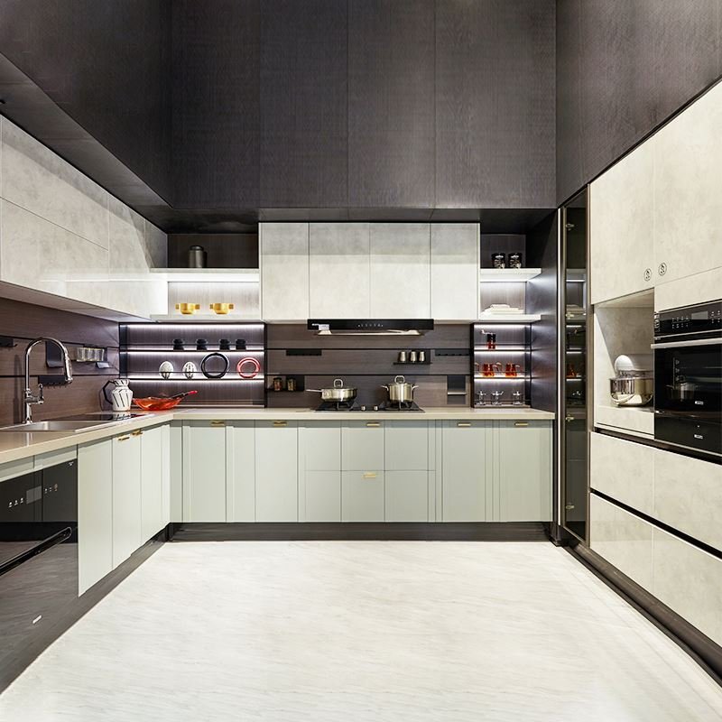 Base Cabinets Wood Complete Set Wholesale High Gloss Kitchen Cabinet for Hot Sale Solid Environmental Friendly Modern Apartment