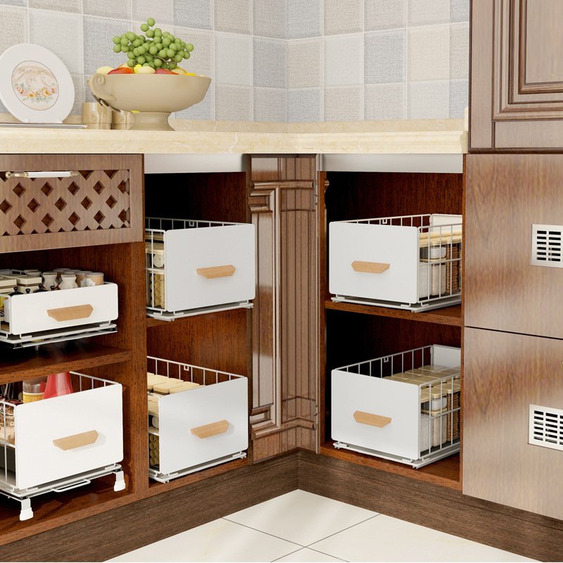 Pull Out Cabinet Organizer, Pantry Drawer Slide Out Basket