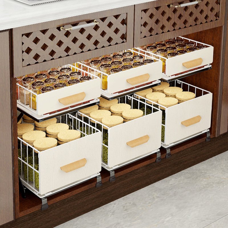 Pull Out Cabinet Organizer, Pantry Drawer Slide Out Basket