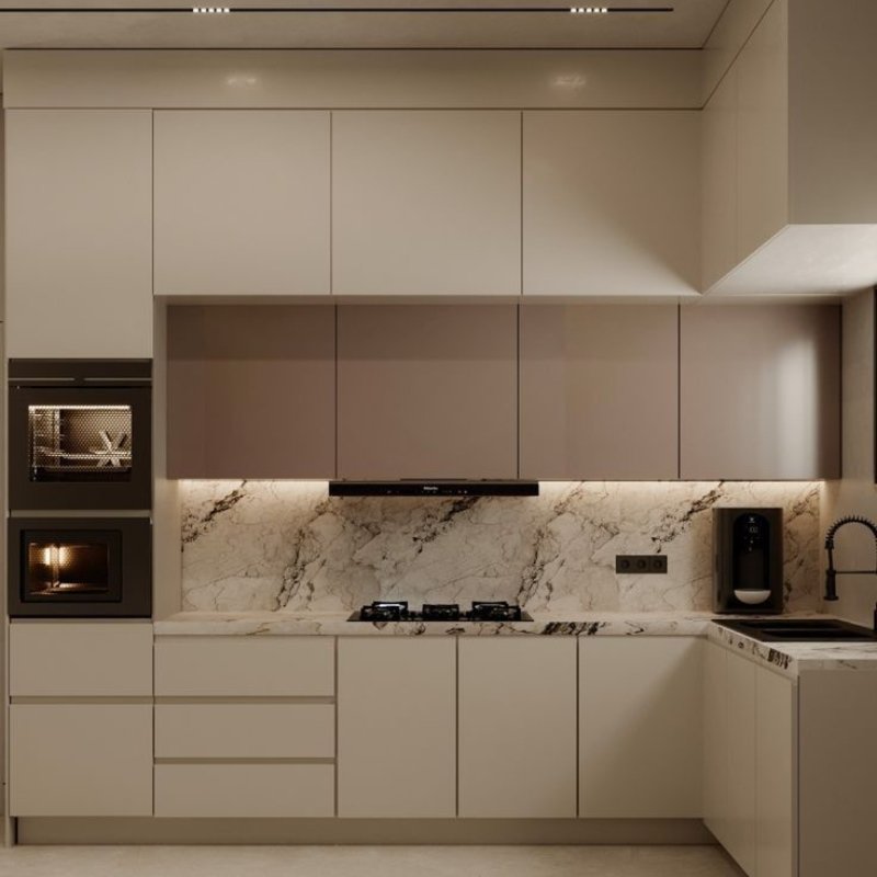 Kitchen Ready-to-Assemble Cabinets PVC Modular Wooden Kitchen Furniture American Kitchen Cabinet Complete Sets