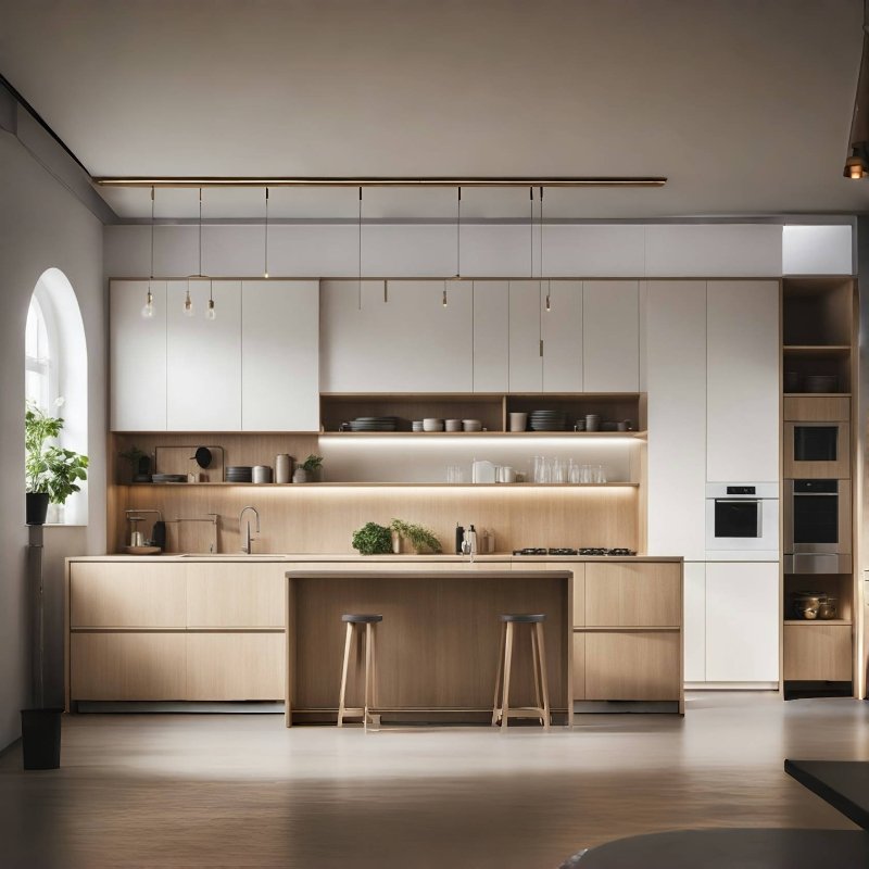 Kitchen Ready-to-Assemble Cabinets PVC Modular Wooden Kitchen Furniture American Kitchen Cabinet Complete Sets