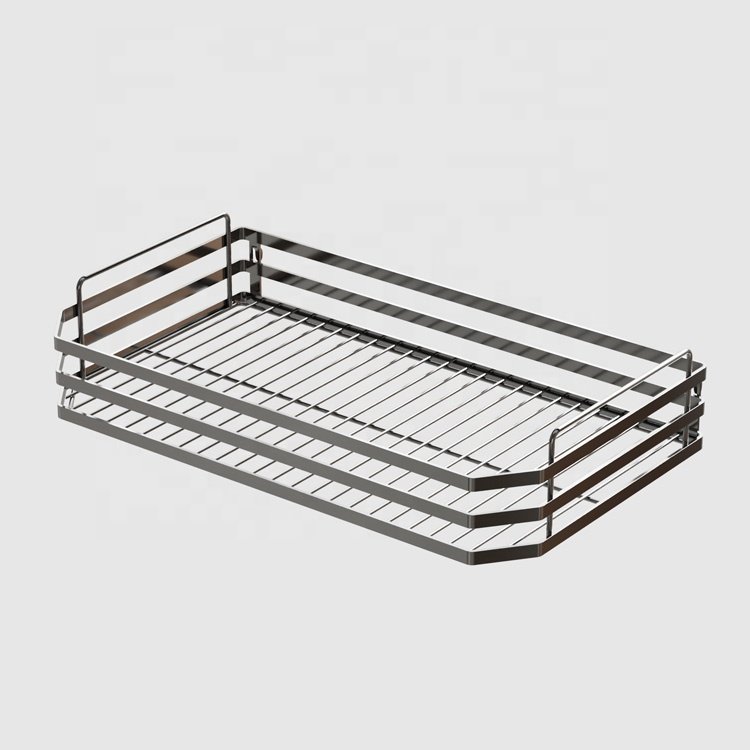 Tall Larder Unit Shelves Stainless Steel 304 Pantry Basket Slide Out Drawer Pantry For Kitchen Organizers Storage