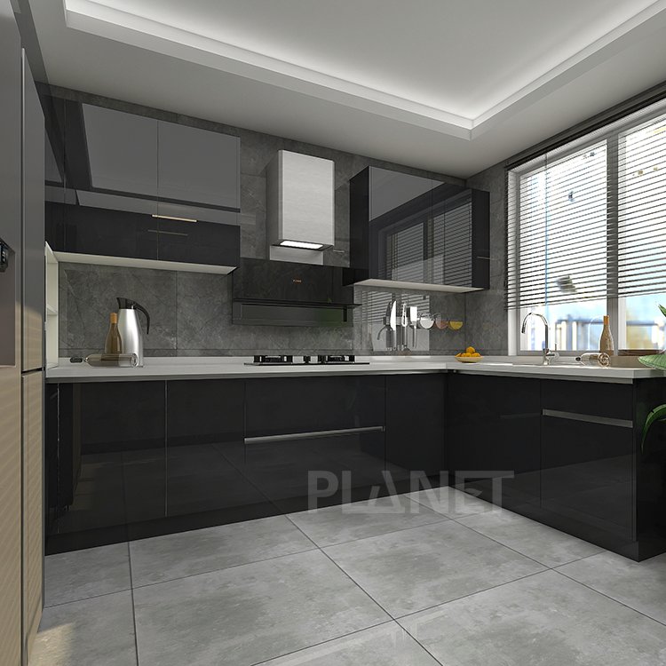 Jamaica Personal Kitchen Cabinet Luxury Modern HDF MDF Plywood Complete Modern Kitchen Cupboard