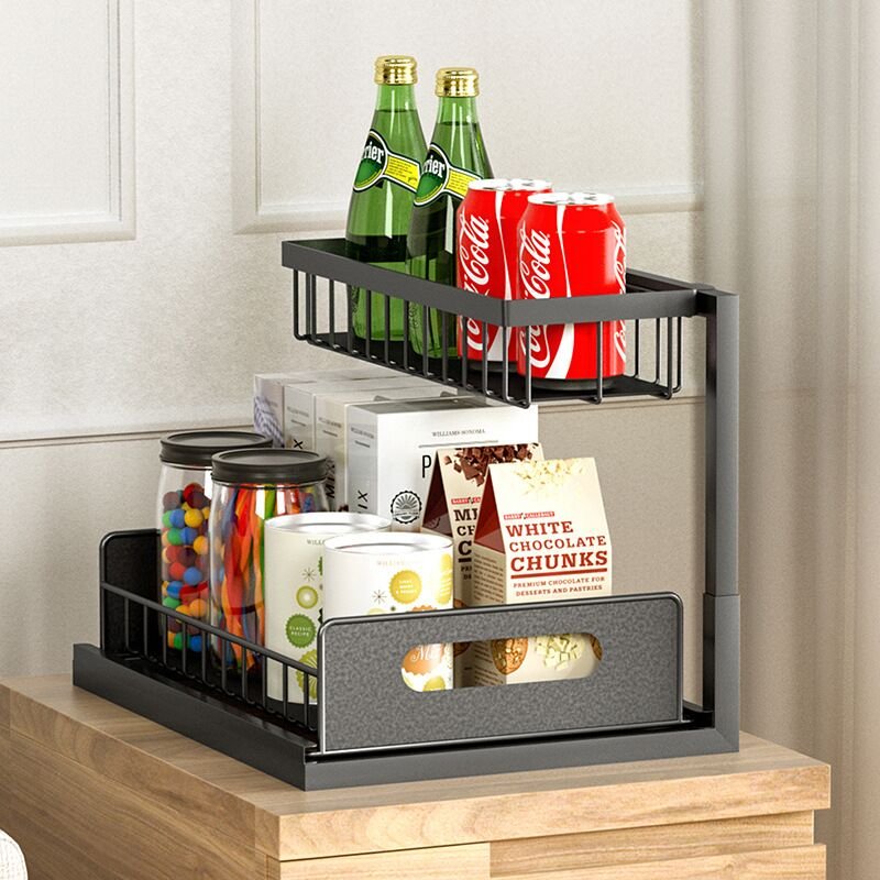 Kitchen cabinet rack under sink storage storage rack pull-out drawer basket finishing shelf removable