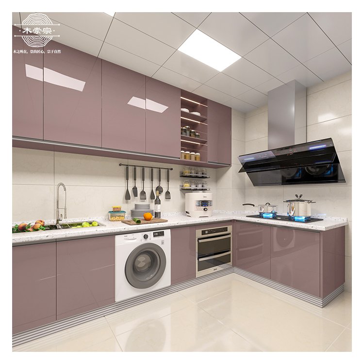 wood kitchen cabinet modern integral kitchens kitchenette for apartments ensemble de cuisine Custom rta modular cupboard factory