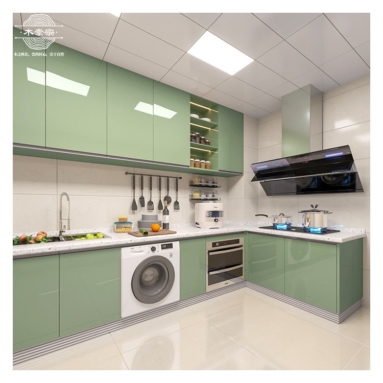 wood kitchen cabinet modern integral kitchens kitchenette for apartments ensemble de cuisine Custom rta modular cupboard factory