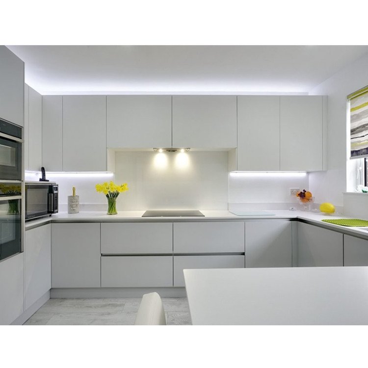 CBDMART Customized Complete Kitchen Hotel Project Small Kitchenette Acrylic Kitchen Cabinet Set