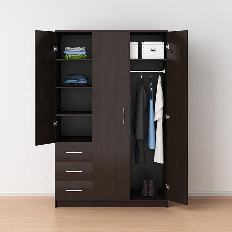 China Factory Cabinet clothes wardrobe simple wooden wardrobe designs for home furniture custom