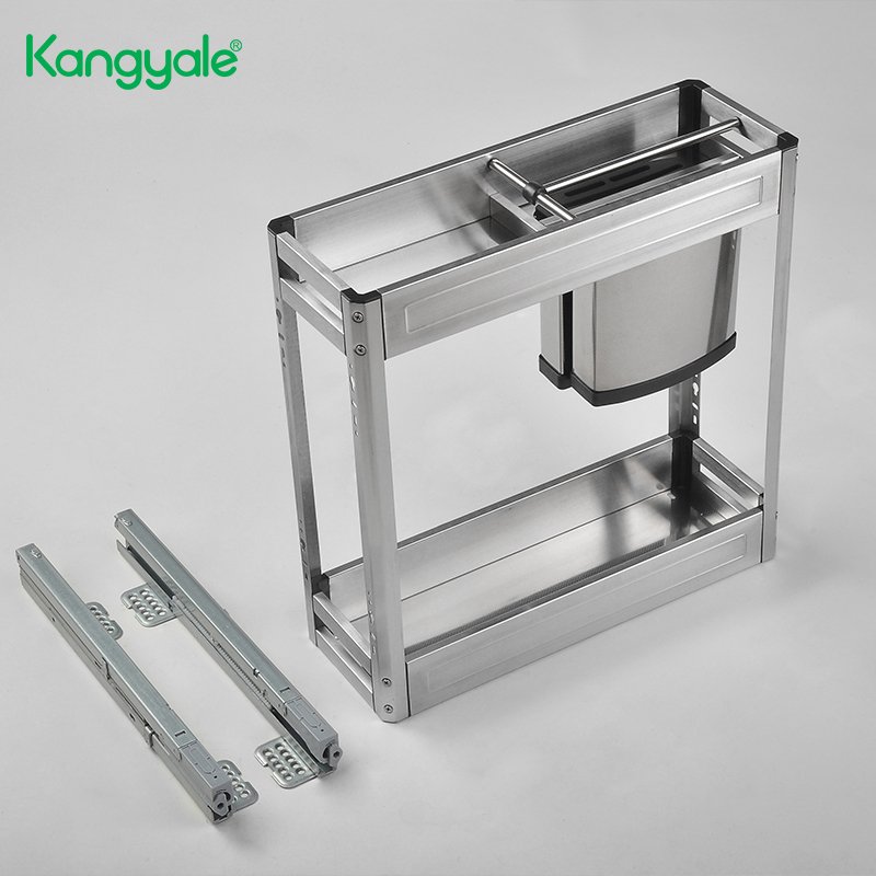 Kitchen Cabinet Corner Organizer Storage Baskets Stainless Steel Metal Soft-close Swivel Magic Corner for Cabinet Blind Corner