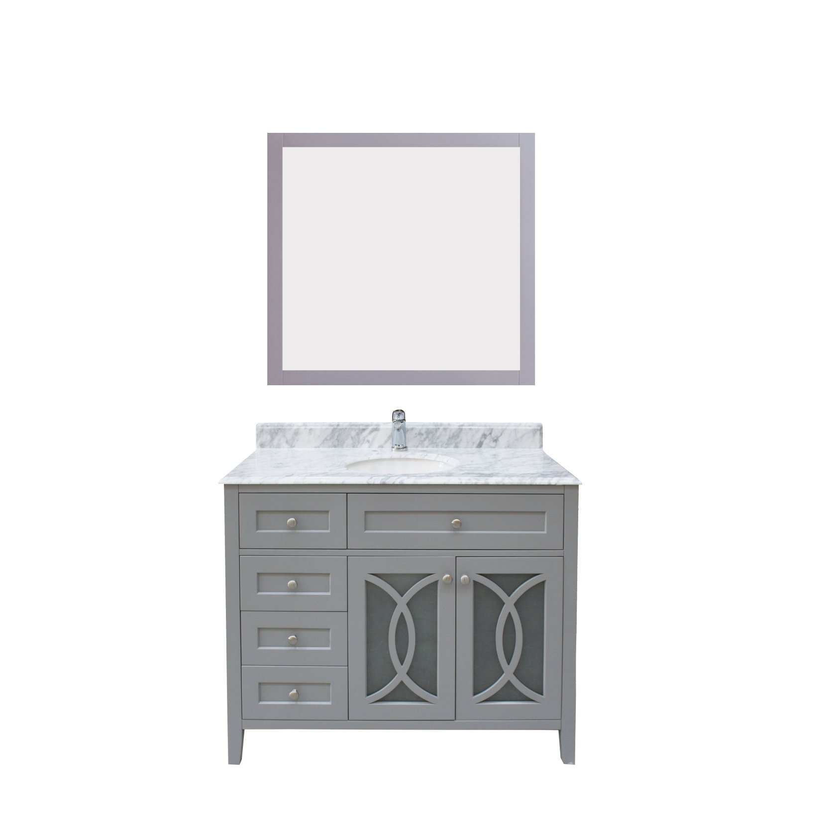 Hot Selling American Style Bathroom Vanity Cabinet Lacquer Finish MDF Particleboard Vanity With Mirror