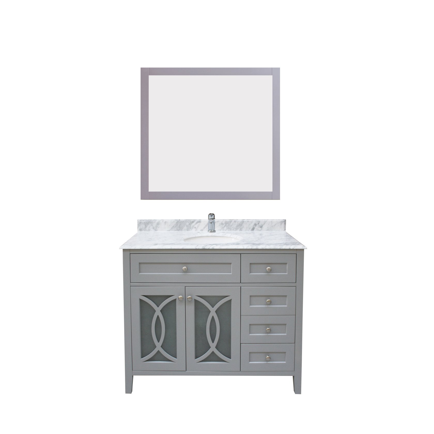 Hot Selling American Style Bathroom Vanity Cabinet Lacquer Finish MDF Particleboard Vanity With Mirror