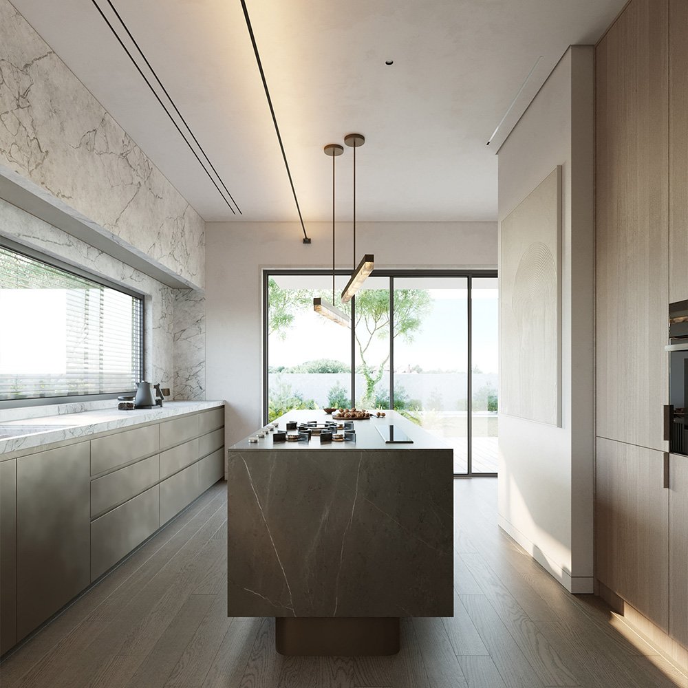 Modern Design Full Kitchen Furniture Solid Wood MDF Carcase PVC Finish Glass Door Manufactured Kitchen Sink Undermount Cabinets