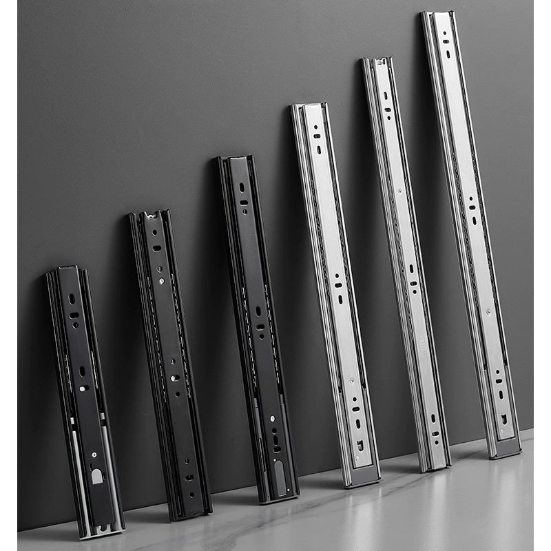 35CM Ball Bearing Drawer Runners 3 Fold Full Extension Damper Basket Push To Open Drawer slides Hardware Furniture