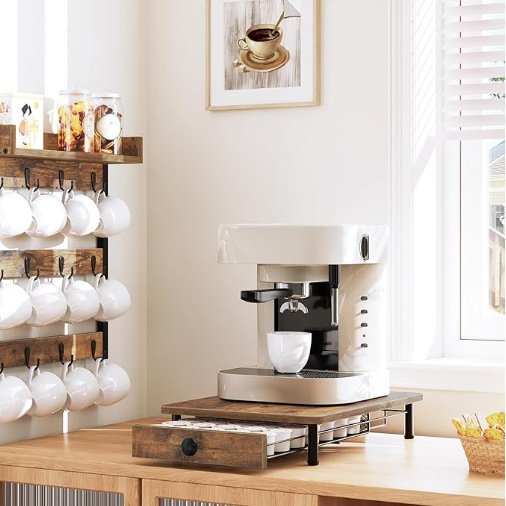 Compact Under Coffee Pot Storage Drawer 35 Capacity Capsule Pods Storage Organizer Coffee Pod Drawer Holder for K Cup