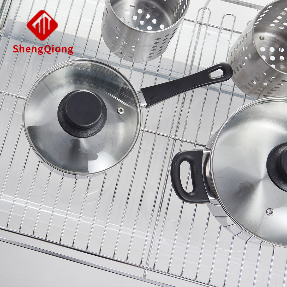 SHENGQIONG kitchen accessories storage kitchen pull out basket drawer sliding basket cabinet organization pots and pans