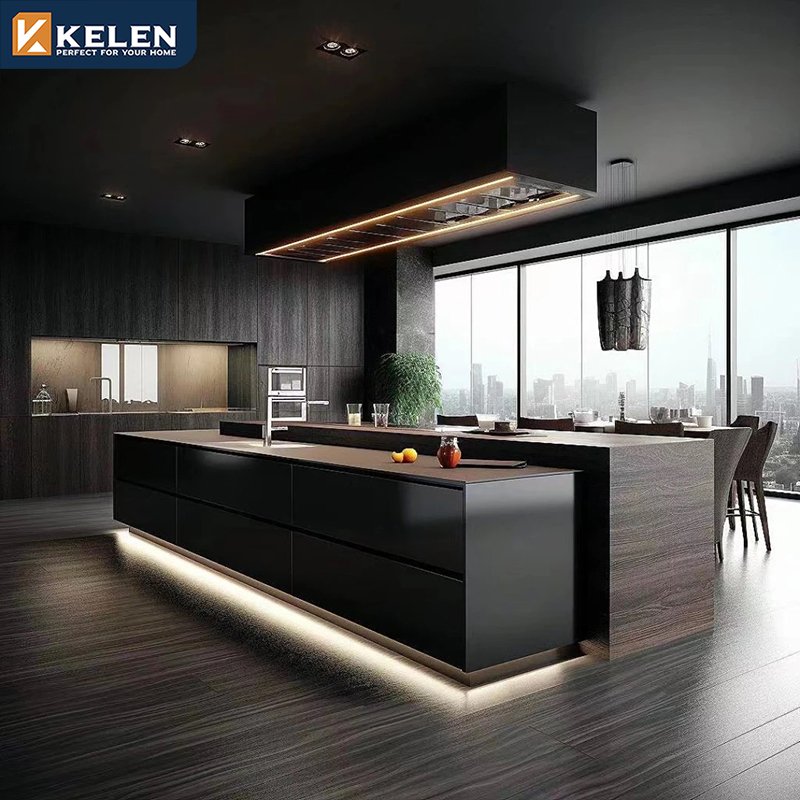 Kelen 2024 luxury custom furniture island manufacturer modern designs china kitchen cabinet