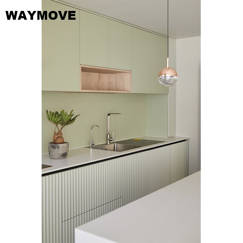 WAYMOVE Custom Modern Kitchen Cabinets Restaurant Kitchen Equipment with a Contemporary Sink