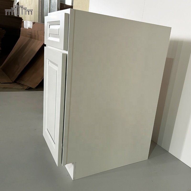 Hot Selling American Style Ready To Assemble Wooden White Lacquer Paint Raised Panel Kitchen Storage Cabinet Organizers
