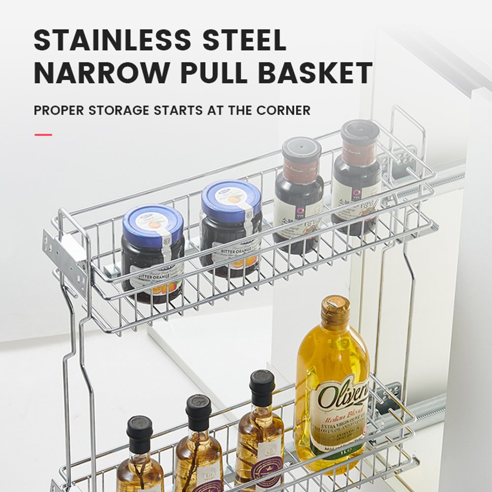 Multifunctional Pull Out Basket Storage Drawer Kitchen Wire Basket