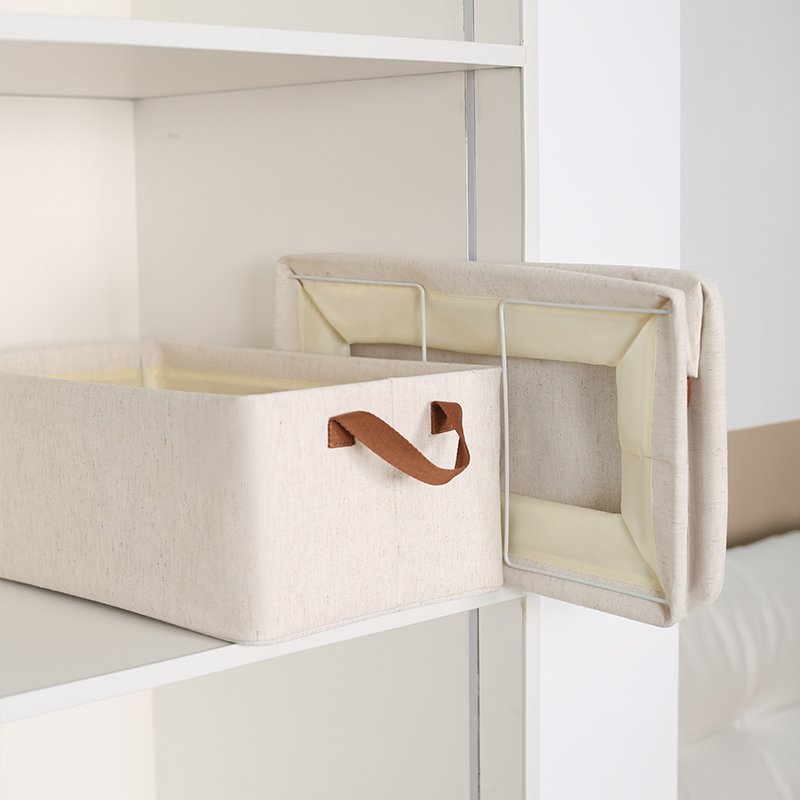 New Tianshan cotton and linen Fabric Storage Basket for Shelves home storage & organization Shelf clothes socks bra pants etc