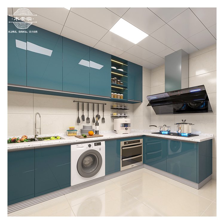 modern modular kitchen cabinets green melamine kitchen cabinet complete sets home furniture kitchen full Custom rta cabinetry