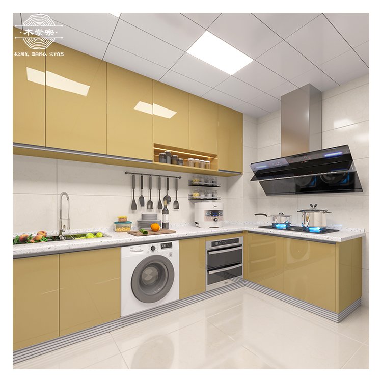 modern modular kitchen cabinets green melamine kitchen cabinet complete sets home furniture kitchen full Custom rta cabinetry