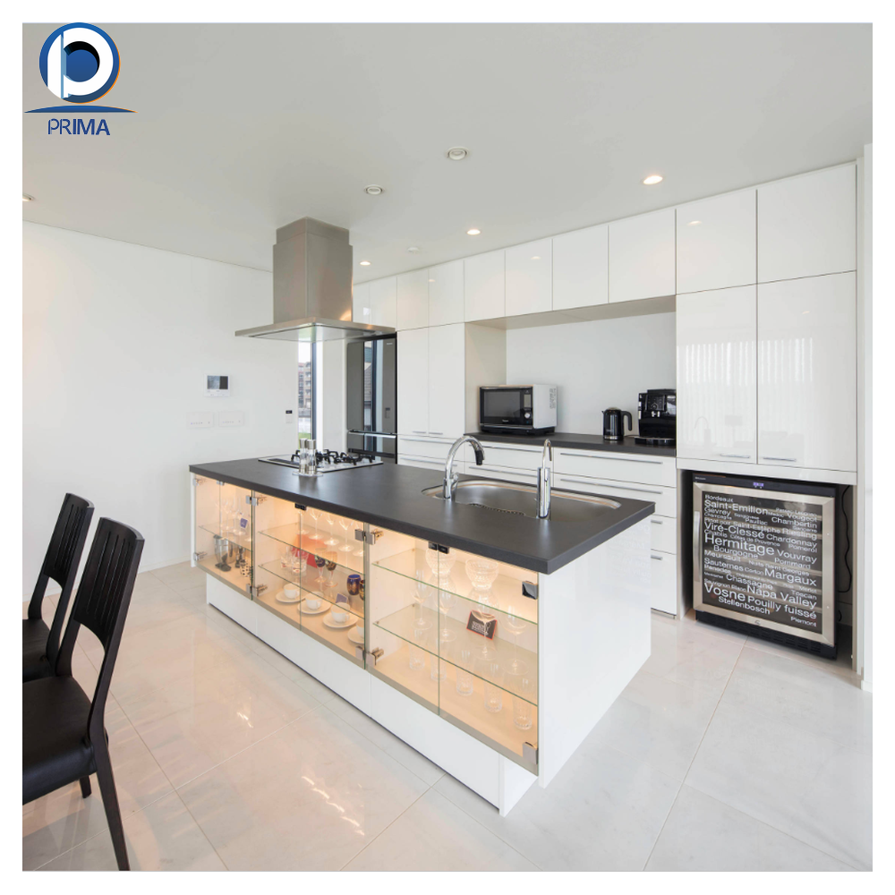 Prima Kitchen Cabinet Modern Design PVC Roller Shutter For Storage Rack With Door Drawer Basket Kitchen Cabinet