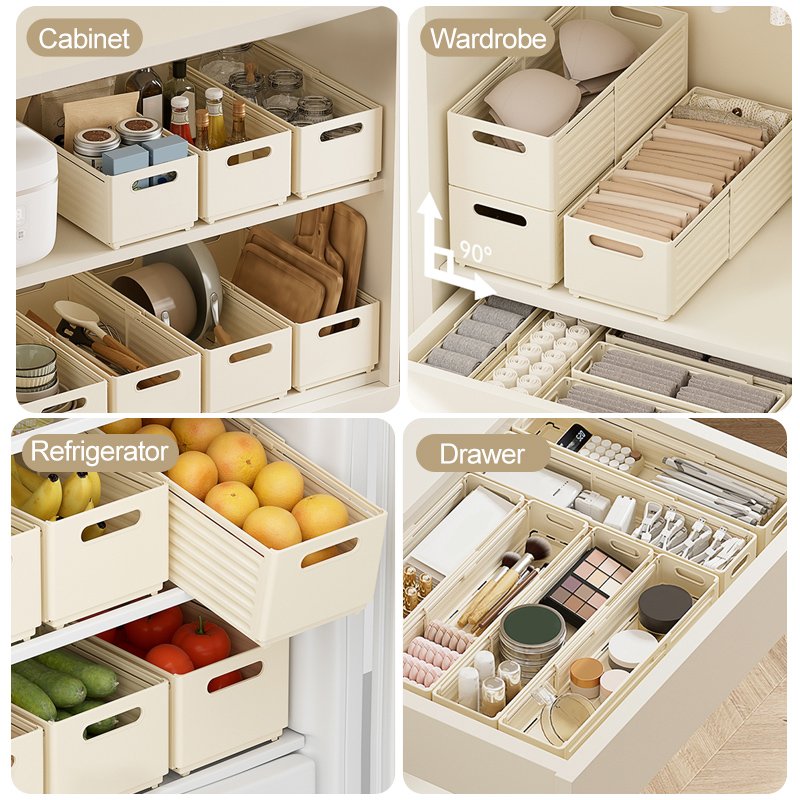 Wholesale Custom Portable Clothes Jeans Storage Basket Drawer Bedroom Foldable Plastic Clothing Storage Organizer Boxes