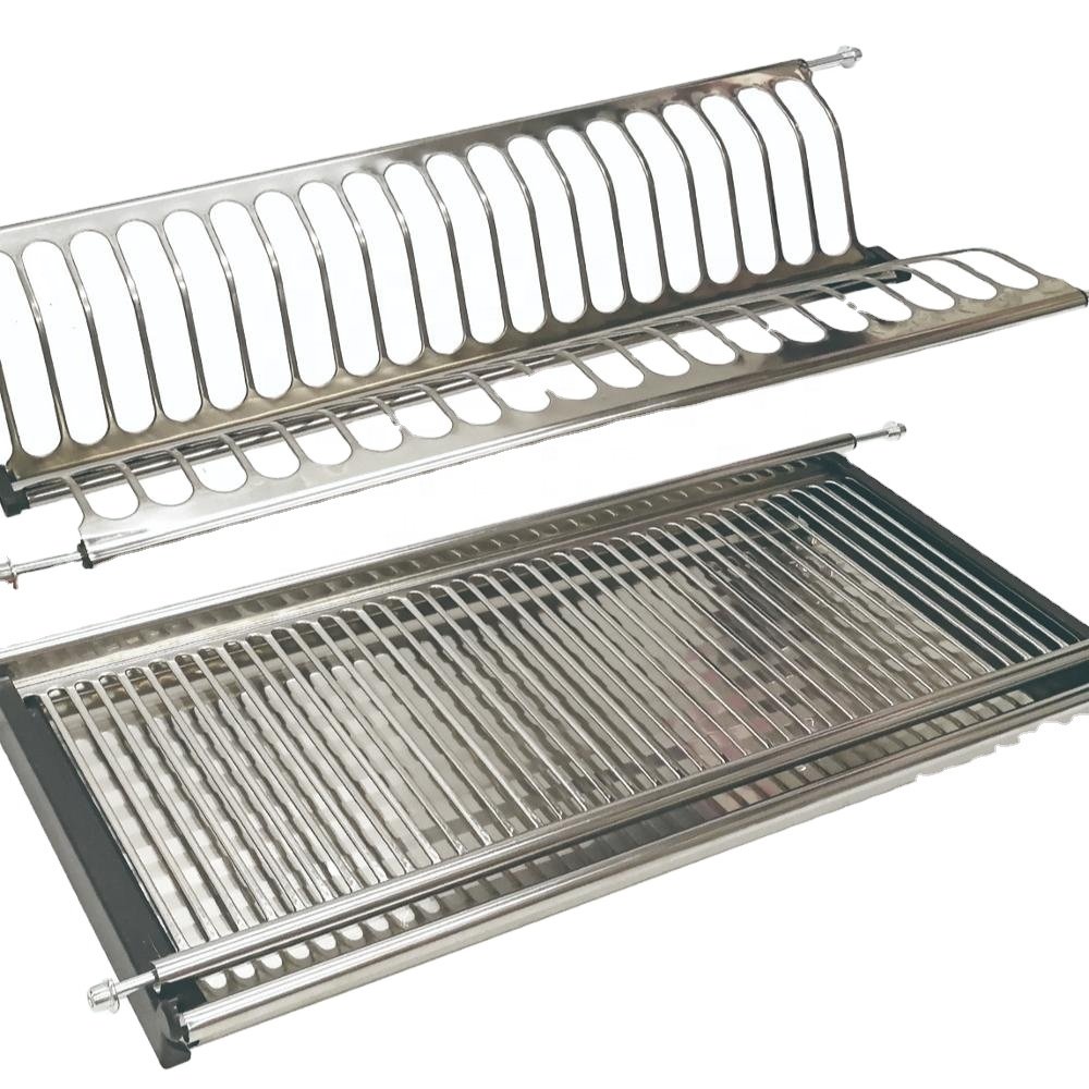 Kitchen storage hardware Metal Steel pull out wire baskets Dish Drying Rack