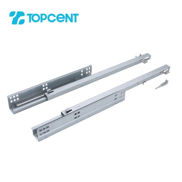 TOPCENT 2 fold channel sliders metal hidden ed drawer bottom mount drawer slides