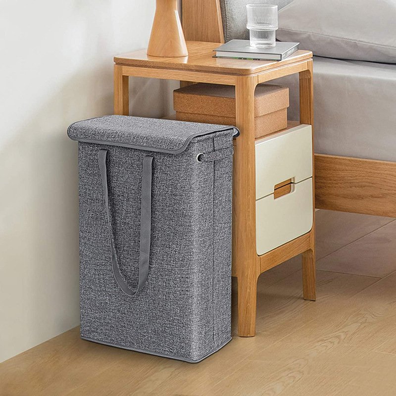 OWNSWING 45L Foldable Dirty Laundry Basket with Cover Dust-proof Clothes Trousers Home Organization Drawer Wardrobe Storage Box