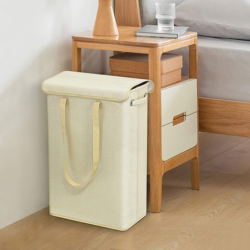 OWNSWING 45L Foldable Dirty Laundry Basket with Cover Dust-proof Clothes Trousers Home Organization Drawer Wardrobe Storage Box
