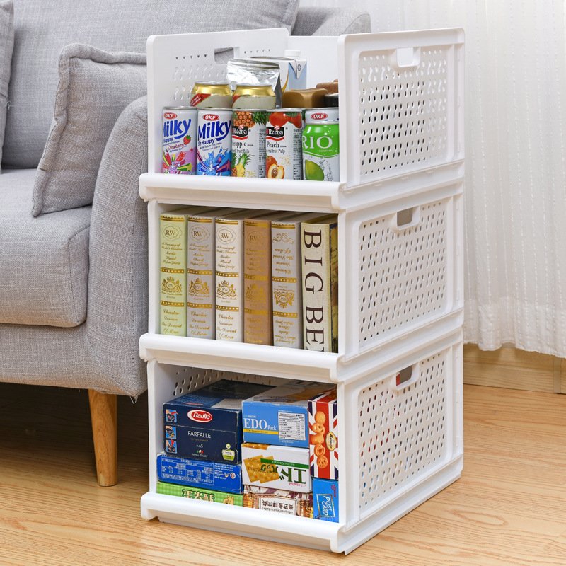 Wholesale Stackable Closet Wardrobe Folding Clothes Organizer Drawer Basket Plastic Household Storage Drawer Box