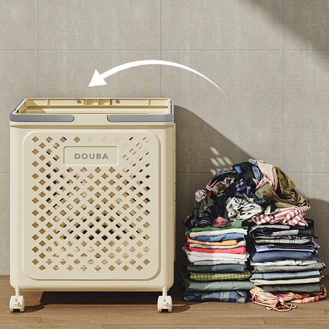 New Design Bathroom Organizer Plastic Hamper Laundry Basket Bin Foldable Storage Container For Dirty Clothes