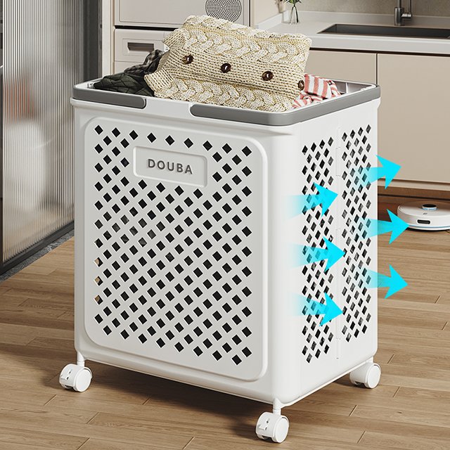 New Design Bathroom Organizer Plastic Hamper Laundry Basket Bin Foldable Storage Container For Dirty Clothes