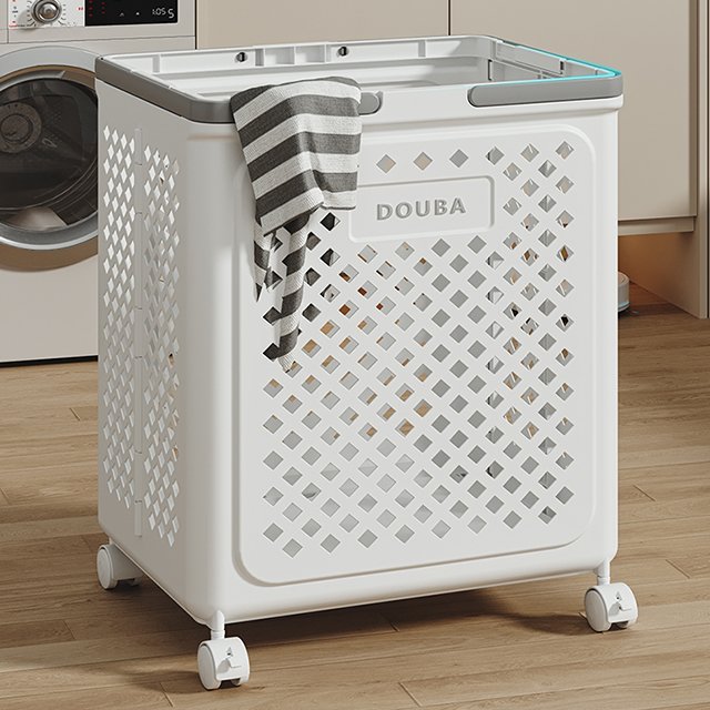 New Design Bathroom Organizer Plastic Hamper Laundry Basket Bin Foldable Storage Container For Dirty Clothes