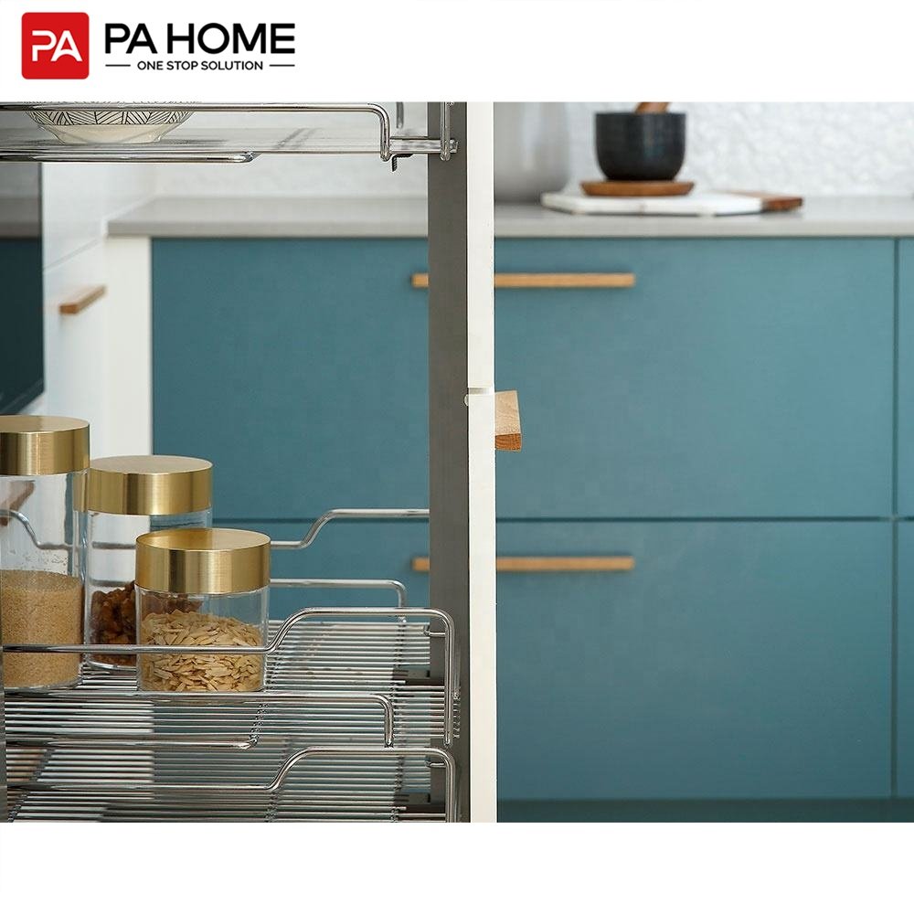 PA kitchen design rta blue lacquer modern wall storage cabinet
