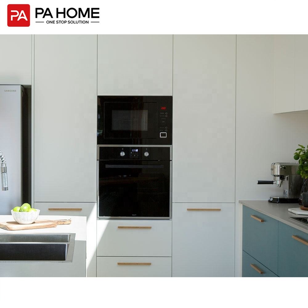 PA kitchen design rta blue lacquer modern wall storage cabinet