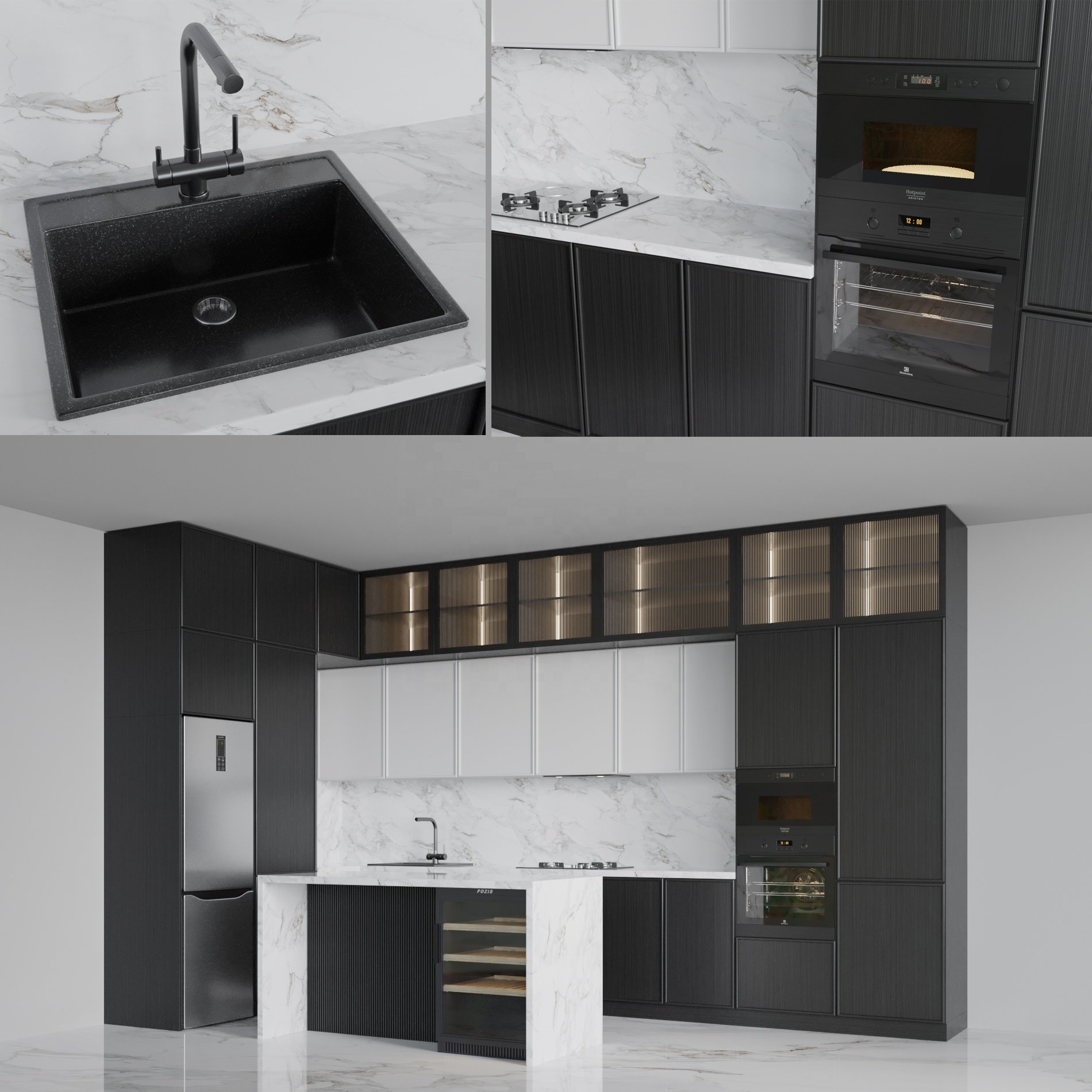 PA 2023 classic kitchen furniture in meters large storage modern design kichen cabinet sets