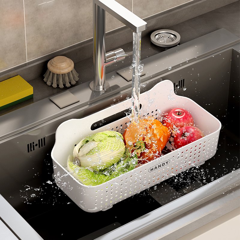 Hot Kitchen fruit basket Bathroom Accessories Shower Plastic kitchen storage organizer basket with handle Kitchen storage basket