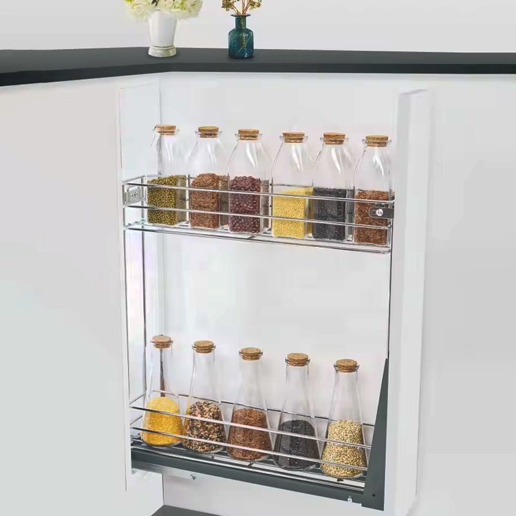 Narrow Pull Out Basket Drawer Kitchen Bottle Pantry Cabinet Organizer