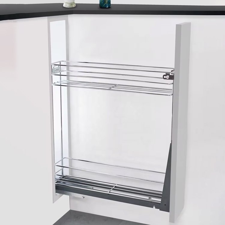 Narrow Pull Out Basket Drawer Kitchen Bottle Pantry Cabinet Organizer