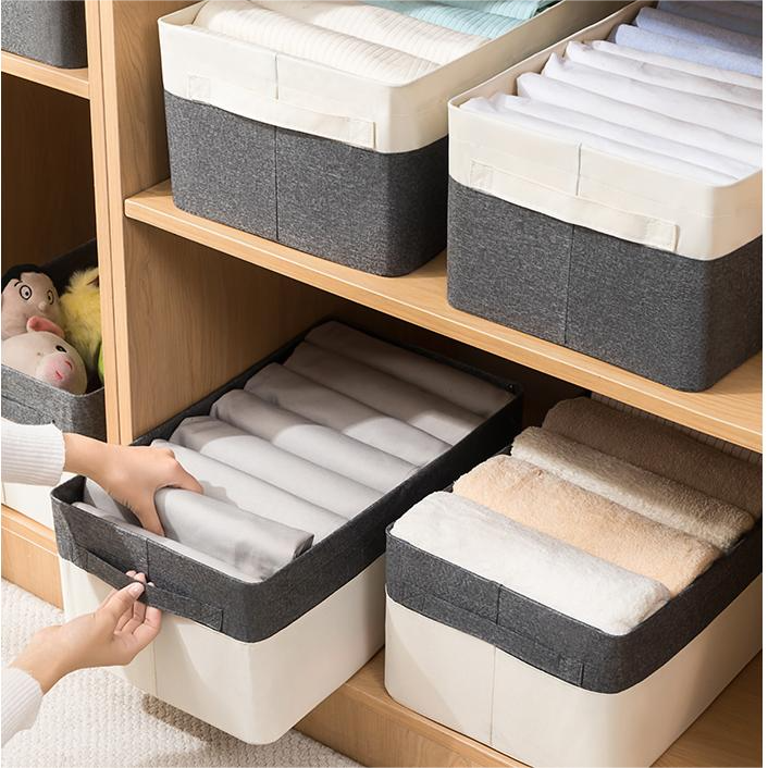 Cheapest Storage Closet Organizer Basket Folding oxford cloth Fabric Organizing Basketes Storage Bins For Clothes Toys Hotel