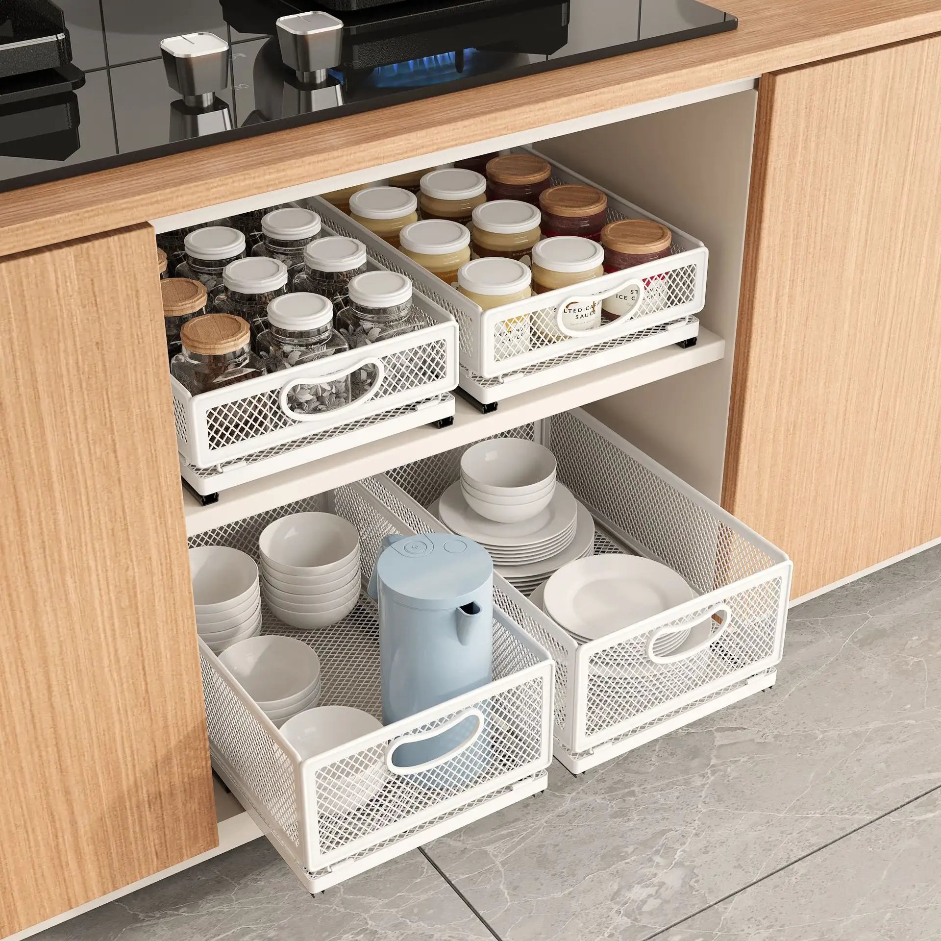 Basket Drawer Organization kitchen organizer kitchen cabinets accessories cocinai escritorio organizadores de cocina