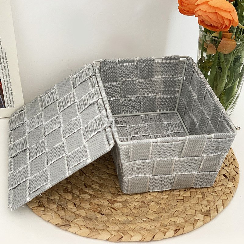 Hot Selling Modern Polypropylene Woven Rope Storage Box Cube Basket Bin Container Bathroom Storage Kitchen Organizer