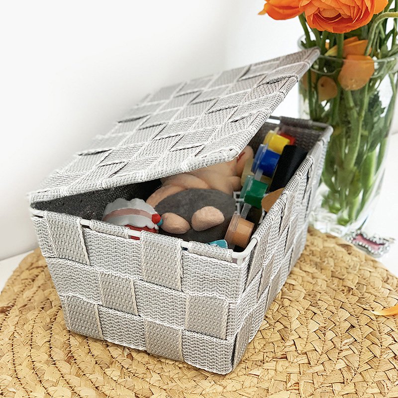 Hot Selling Modern Polypropylene Woven Rope Storage Box Cube Basket Bin Container Bathroom Storage Kitchen Organizer