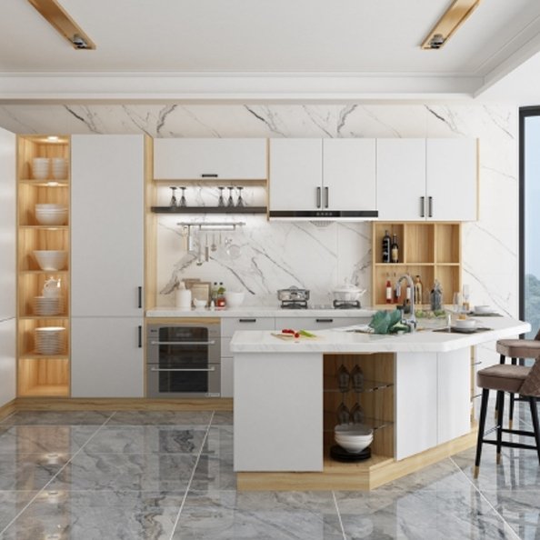 MAG Cheap Price hpl Surface Water-Proof and Abrasion-Resistance Kitchen cupboard cabinets design Compact Kitchen Furniture