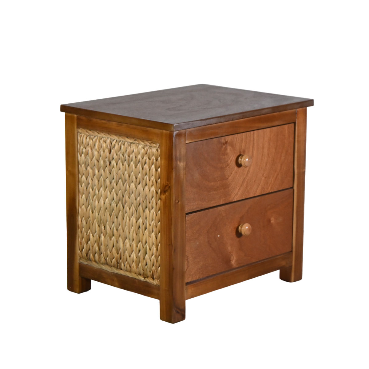 Multifunctional 4-Drawer Water Hyacinth Wicker Basket Foldable Design for Living Room Use-for Tools and Tableware