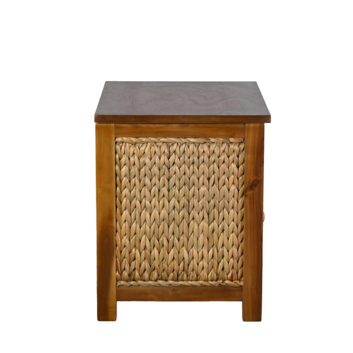 Multifunctional 4-Drawer Water Hyacinth Wicker Basket Foldable Design for Living Room Use-for Tools and Tableware
