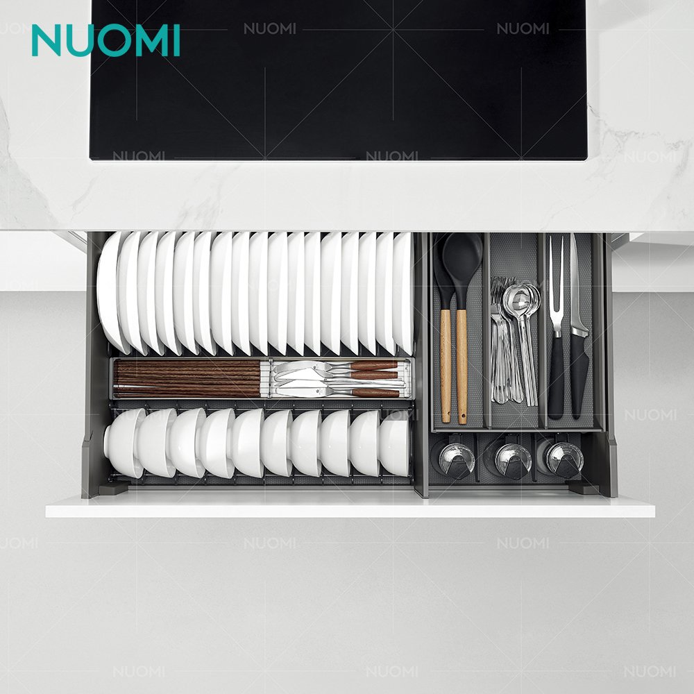NUOMI ENCANTO Pull-Out Home Organizers Kitchen Cabinet Storage Basket Multifunctional Kitchen Drawer Basket